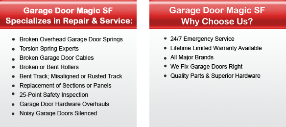 Garage Door Repair San Rafael Offers